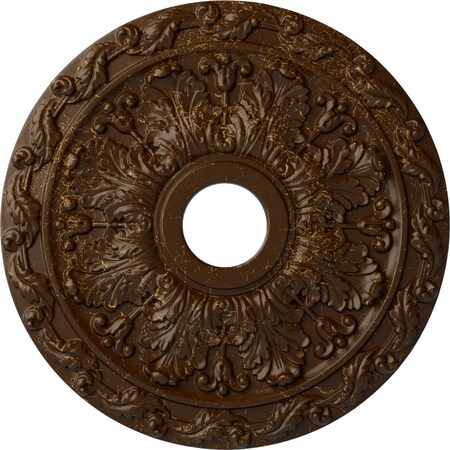 Ekena Millwork Spring Leaf Medallion (Canopies up to 5 5/8"), 19 7/8"OD x 3 5/8"ID x 1 1/4"P, Root Beer Crackle CM19SPRBC